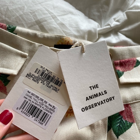 THE ANIMALS OBSERVATORY Kids Camel Linen High Waisted Trousers Size 8 - Picture 5 of 8